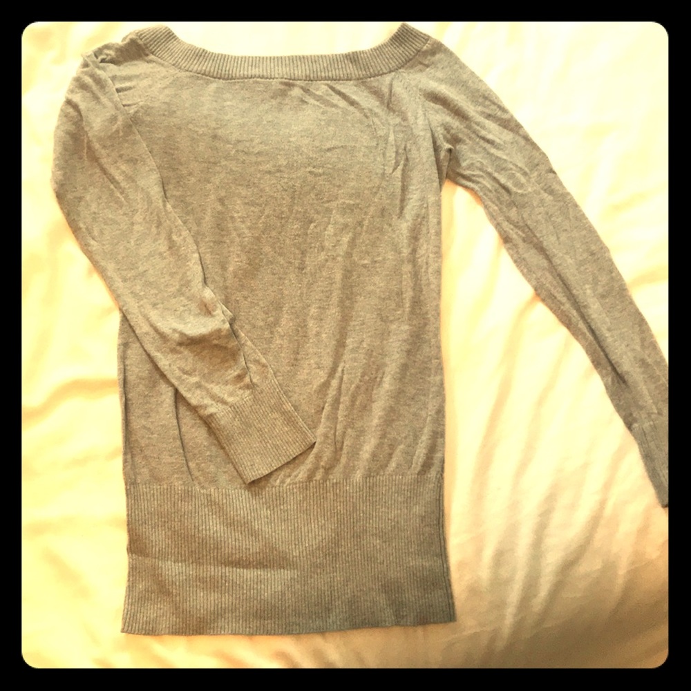 Off shoulder grey sweater